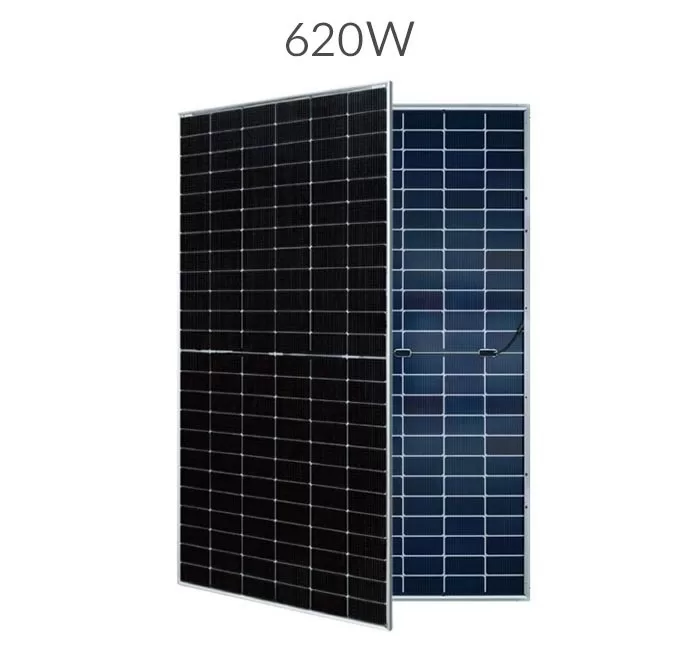 پنل خورشیدی 620 وات مونو کریستال دو طرفه برند AE SOLAR