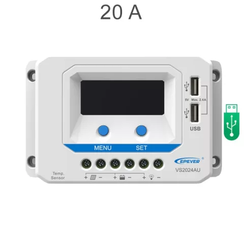 شارژ کنترلر 20A و 24V مدل VS2024A/AU سری PWM برند EPEVER