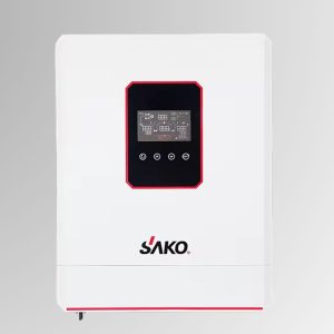 front view of a 6 kw sako sunverter with white color and red lines