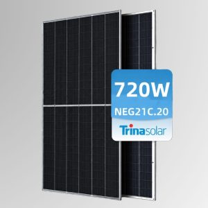 پنل خورشیدی 720 وات مونو کریستال بایفشیال برند Trina Solar تکنولوژی N-TYPE